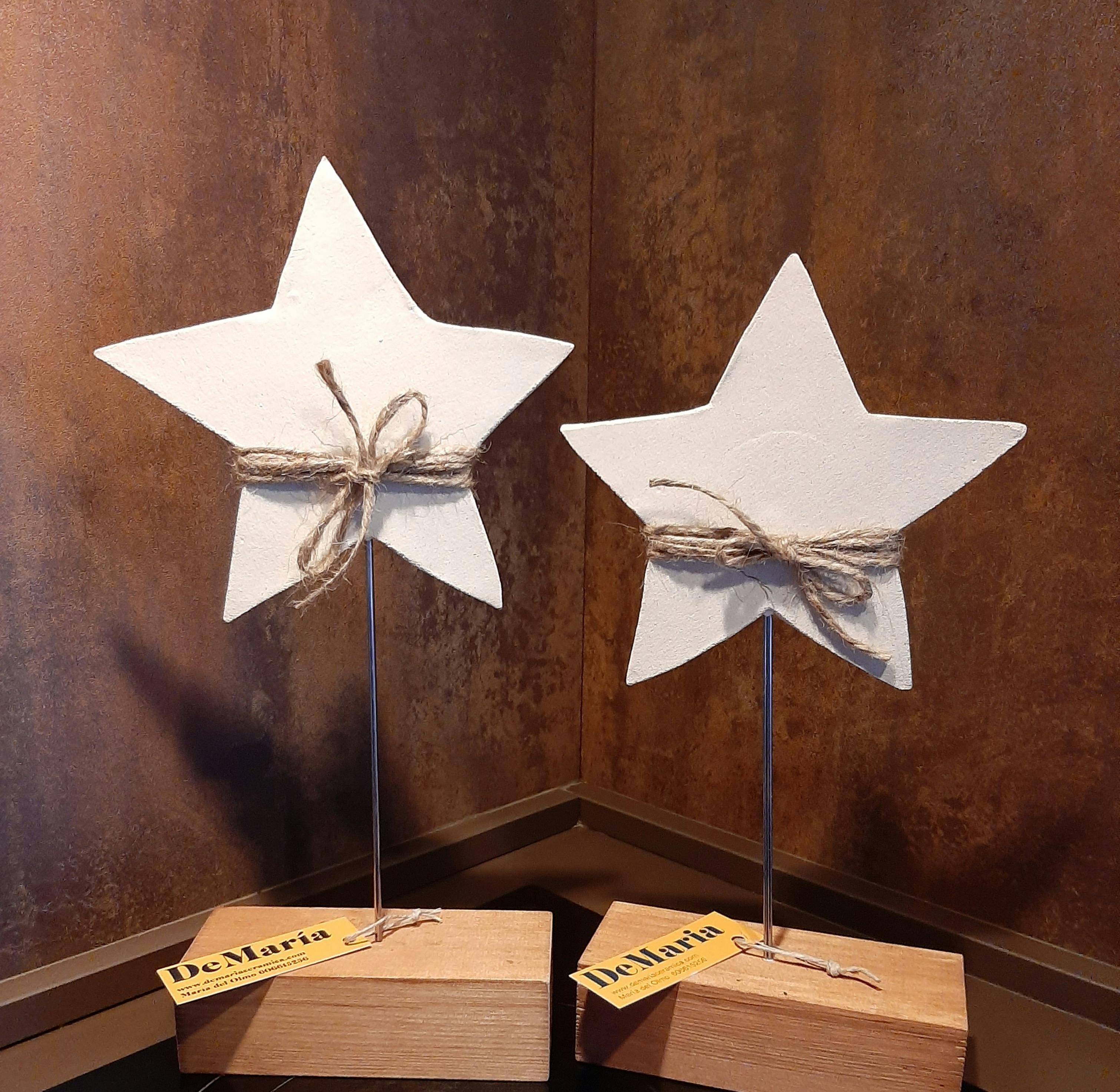 estrella grande navidad en tarugo de madera