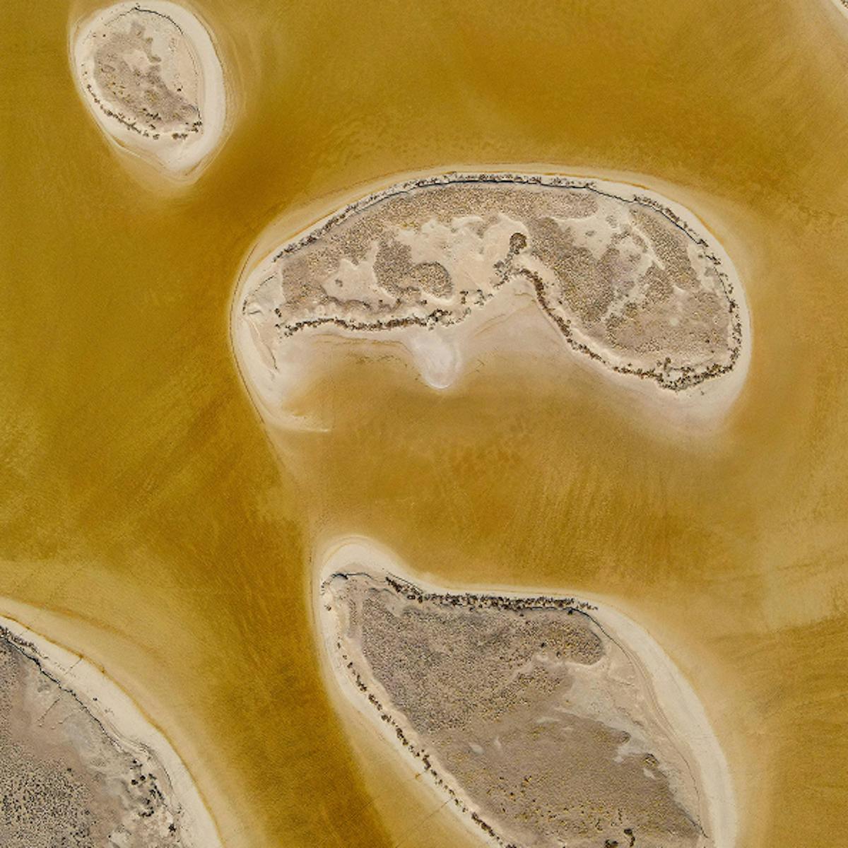 Aerial view of arid landscape.