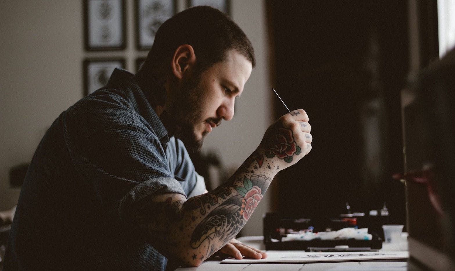 A guy drawing