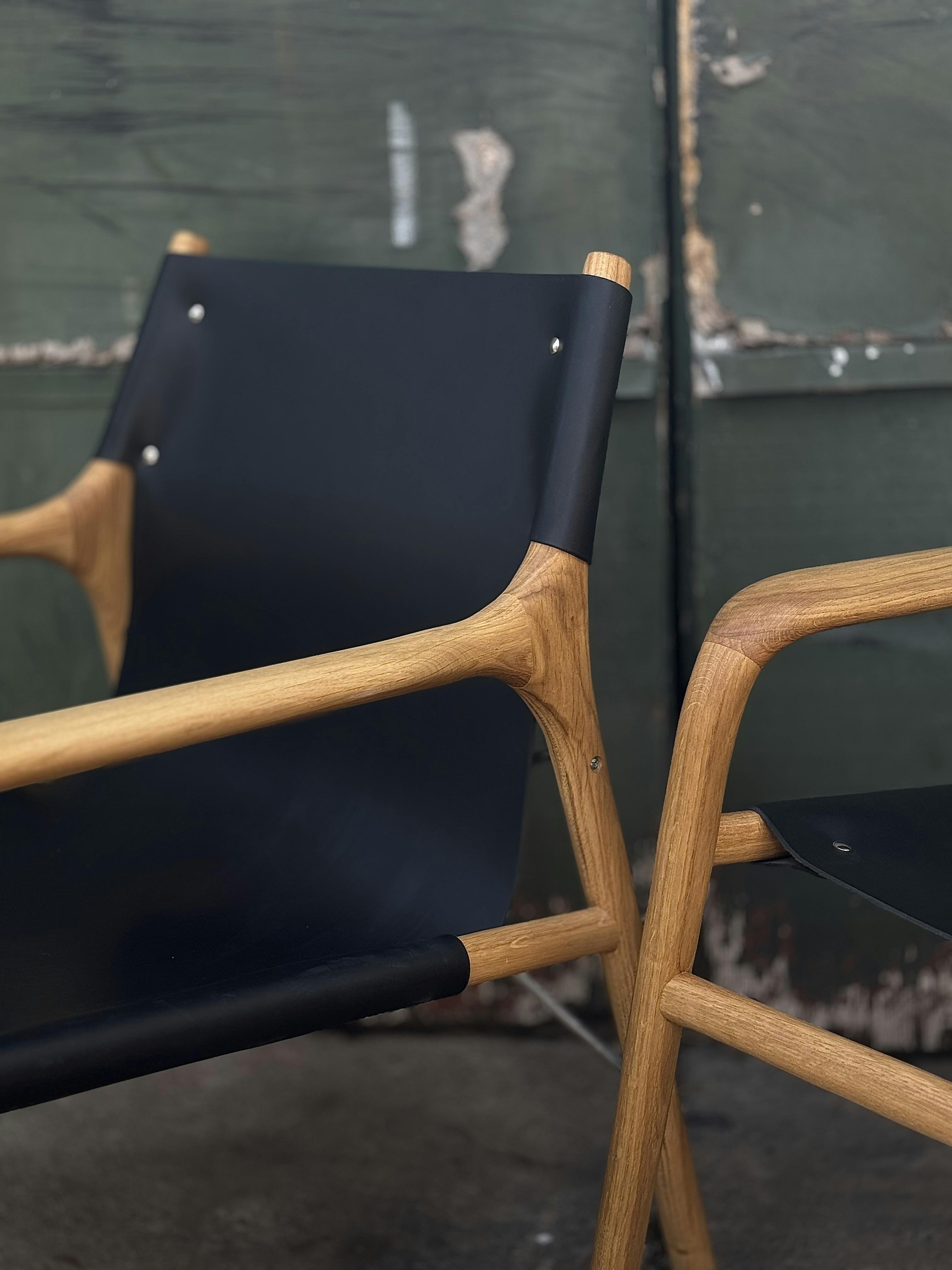 Contemporary Danish leather sling “Soul” Lounge Chair by Bolia