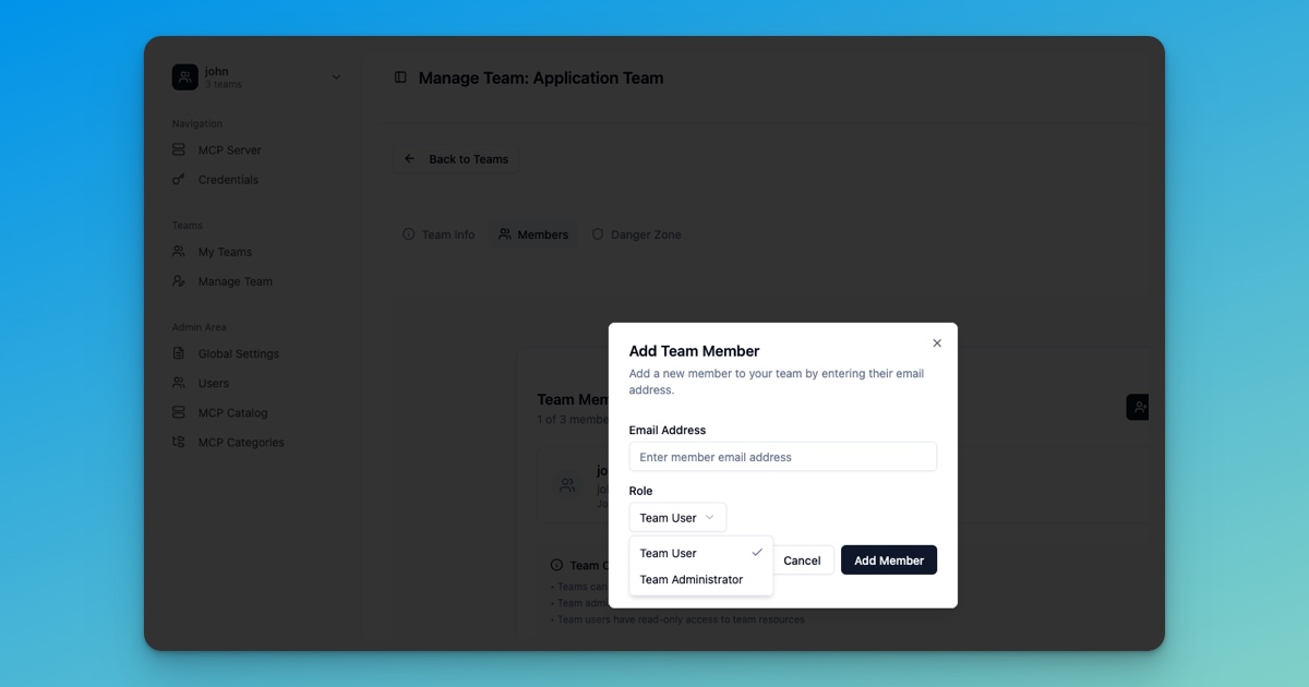 Roles inside Teams at DeployStack