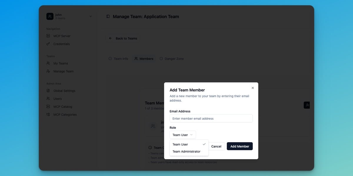 Roles inside Teams at DeployStack