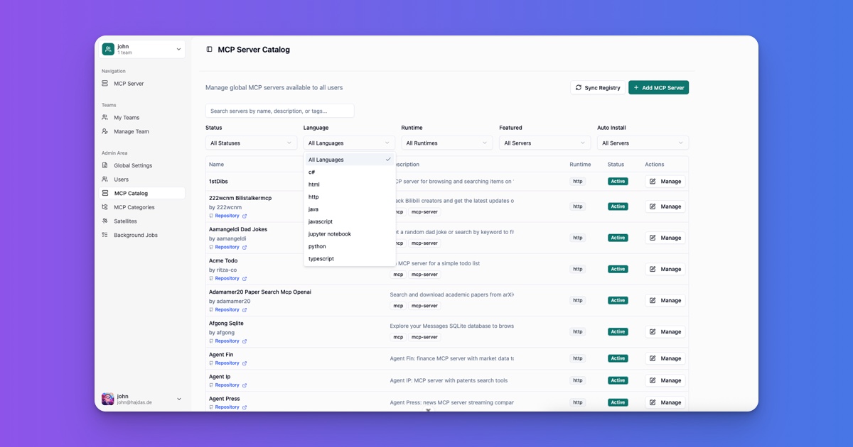 MCP Server Catalog Search