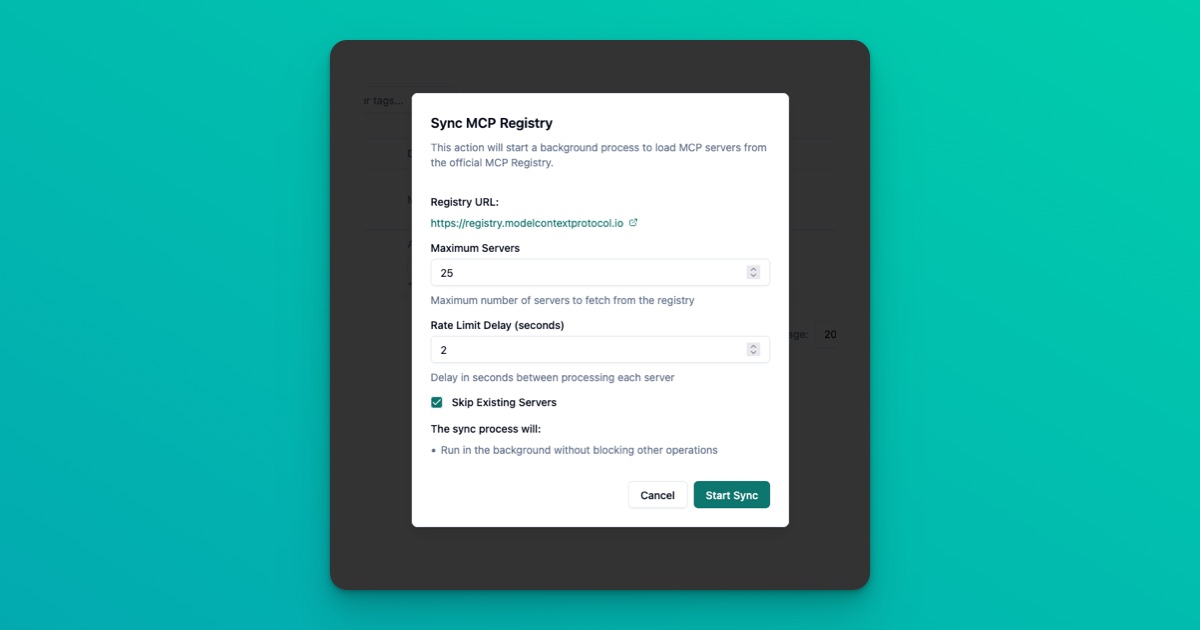 DeployStack MCP Registry Sync