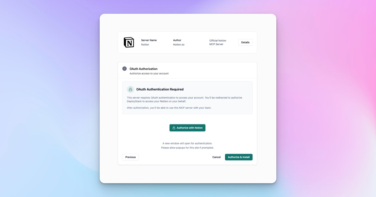 OAuth Support for External MCP Servers