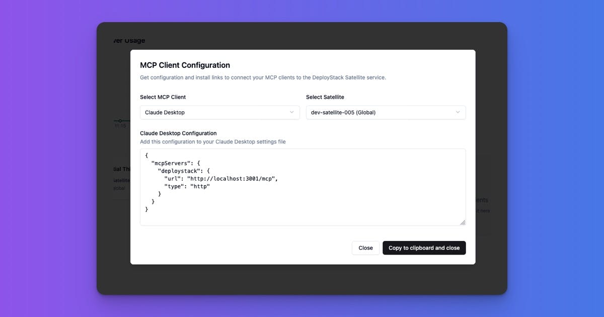 DeployStack Satellite Selection for MCP Server