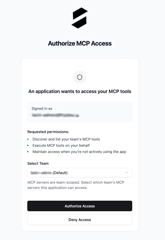 DeployStack auth window