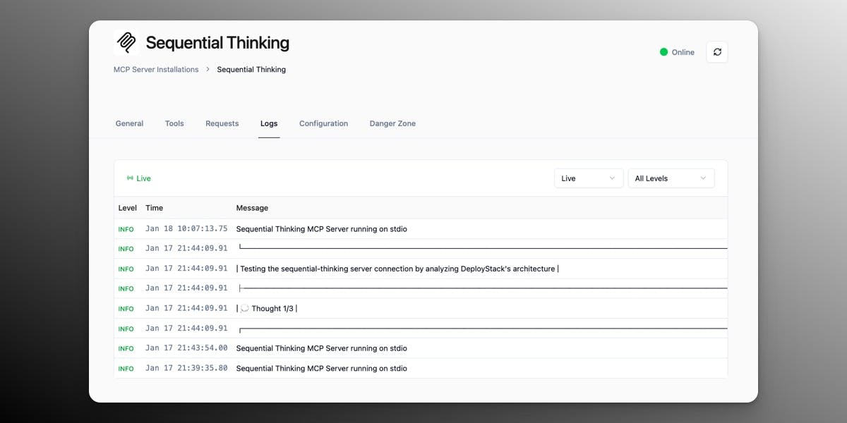 DeployStack Logs MCP Server