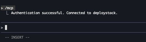 Auth to ClaudeCode success with MCP DeployStack
