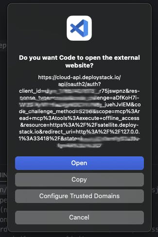 Open DeployStack auth page