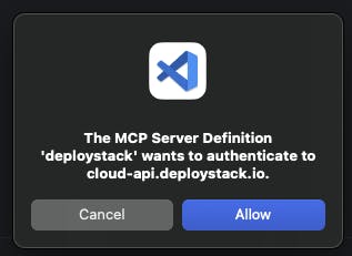 DeployStack VS Code Auth Request