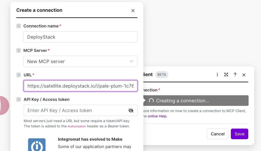 DeployStack MCP Server Connection