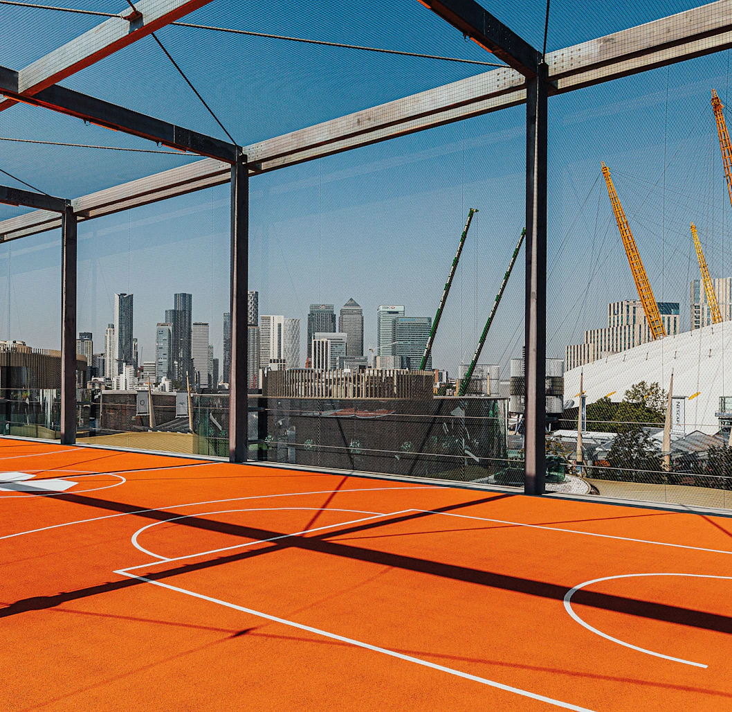 Design District hosts London's only rooftop basketball court