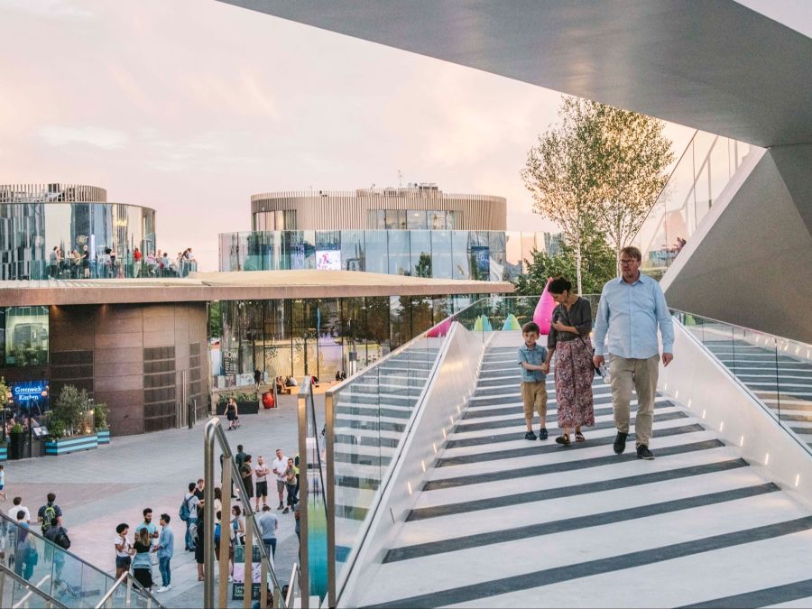 family walking in design district