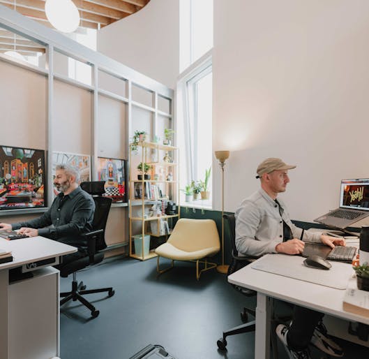 Serviced offices located in a coworking hub