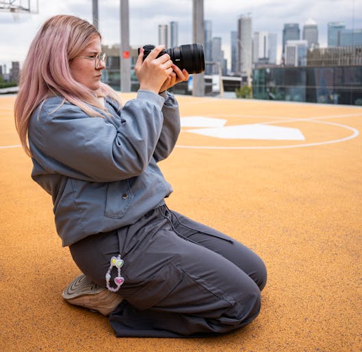 Photography taking place on the Design District Basketball Court