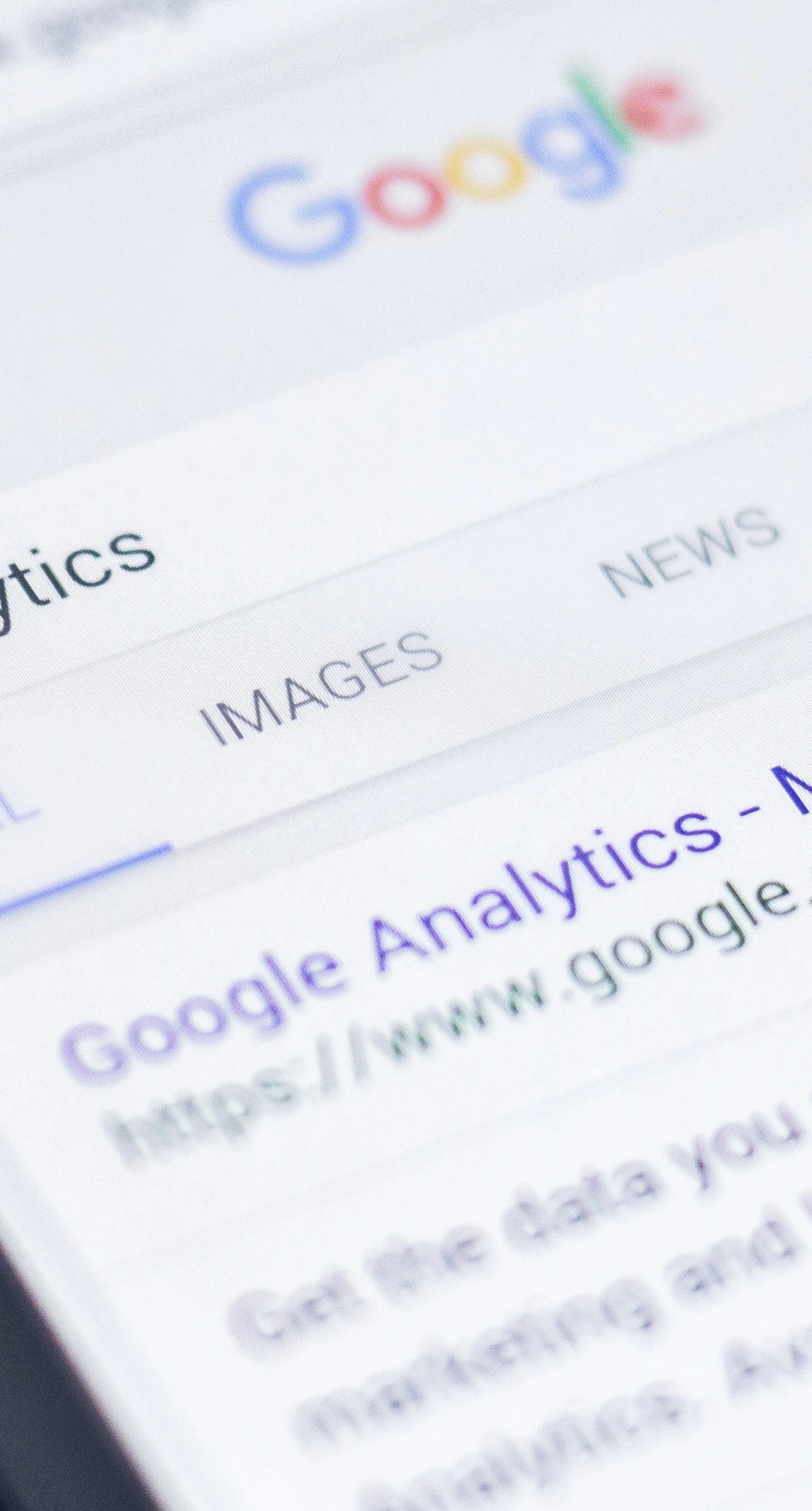 An image of a tablet with Google search results