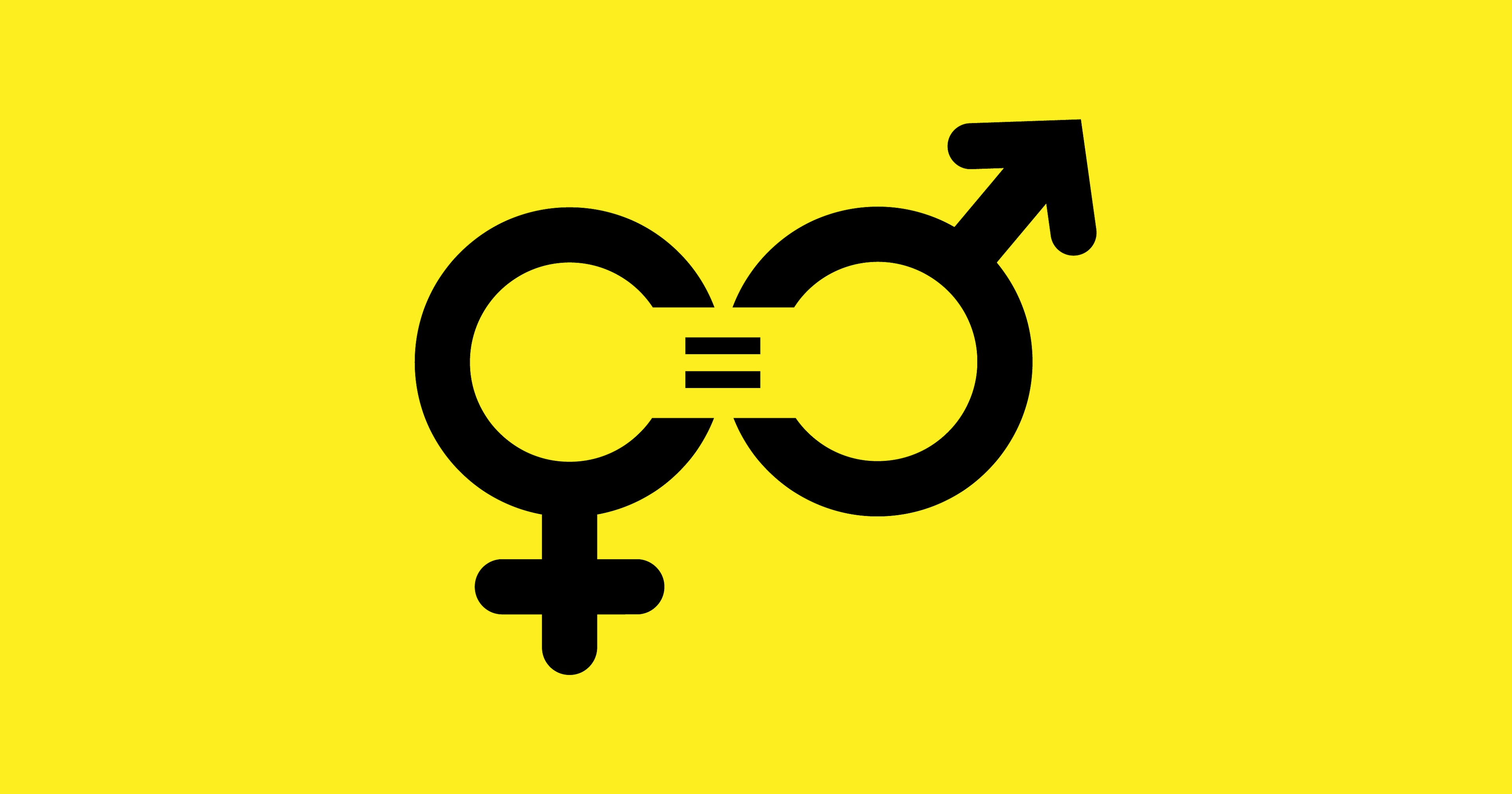 A stylised image of male and female symbols representing gender blending