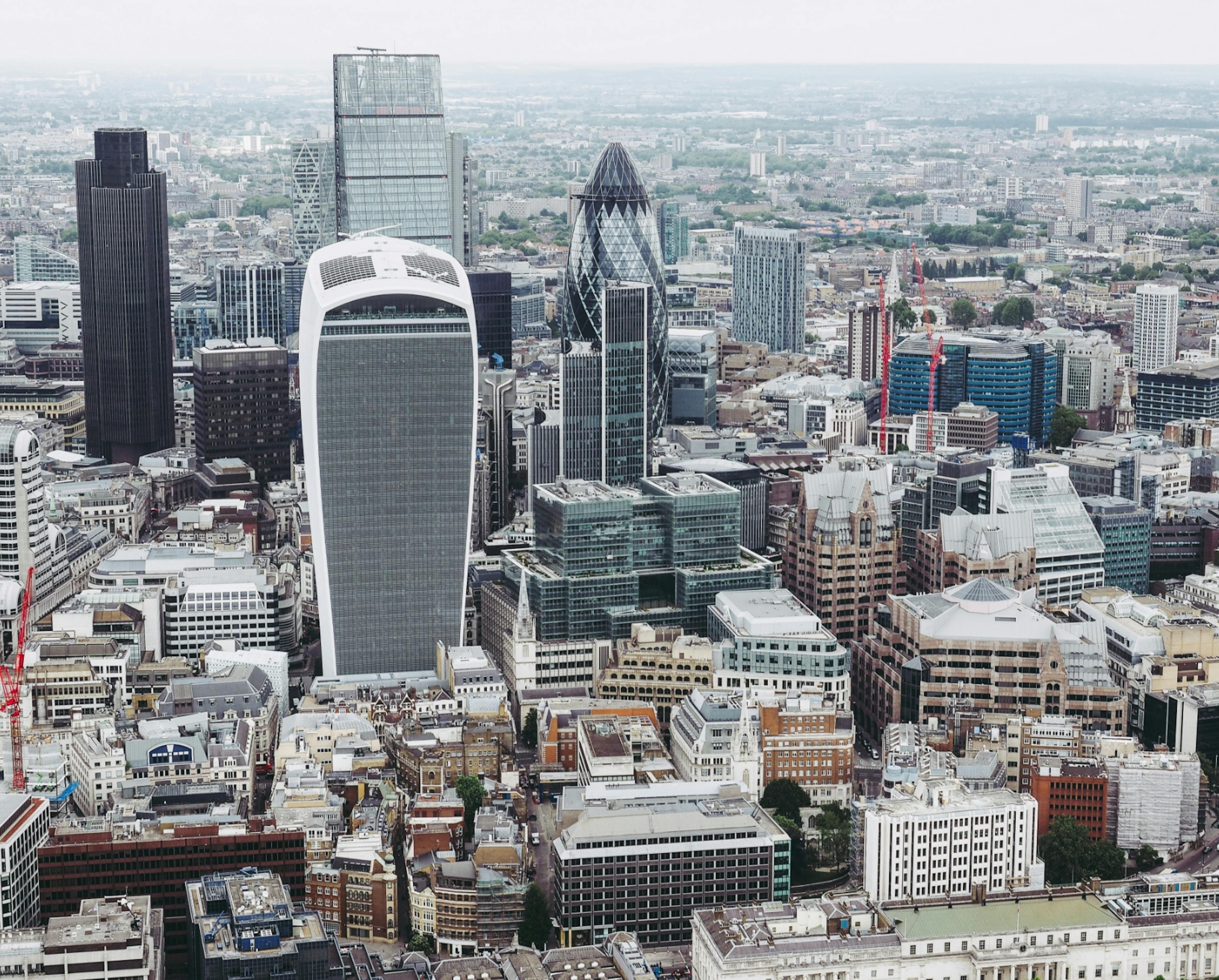 Aerial view of Southwark London