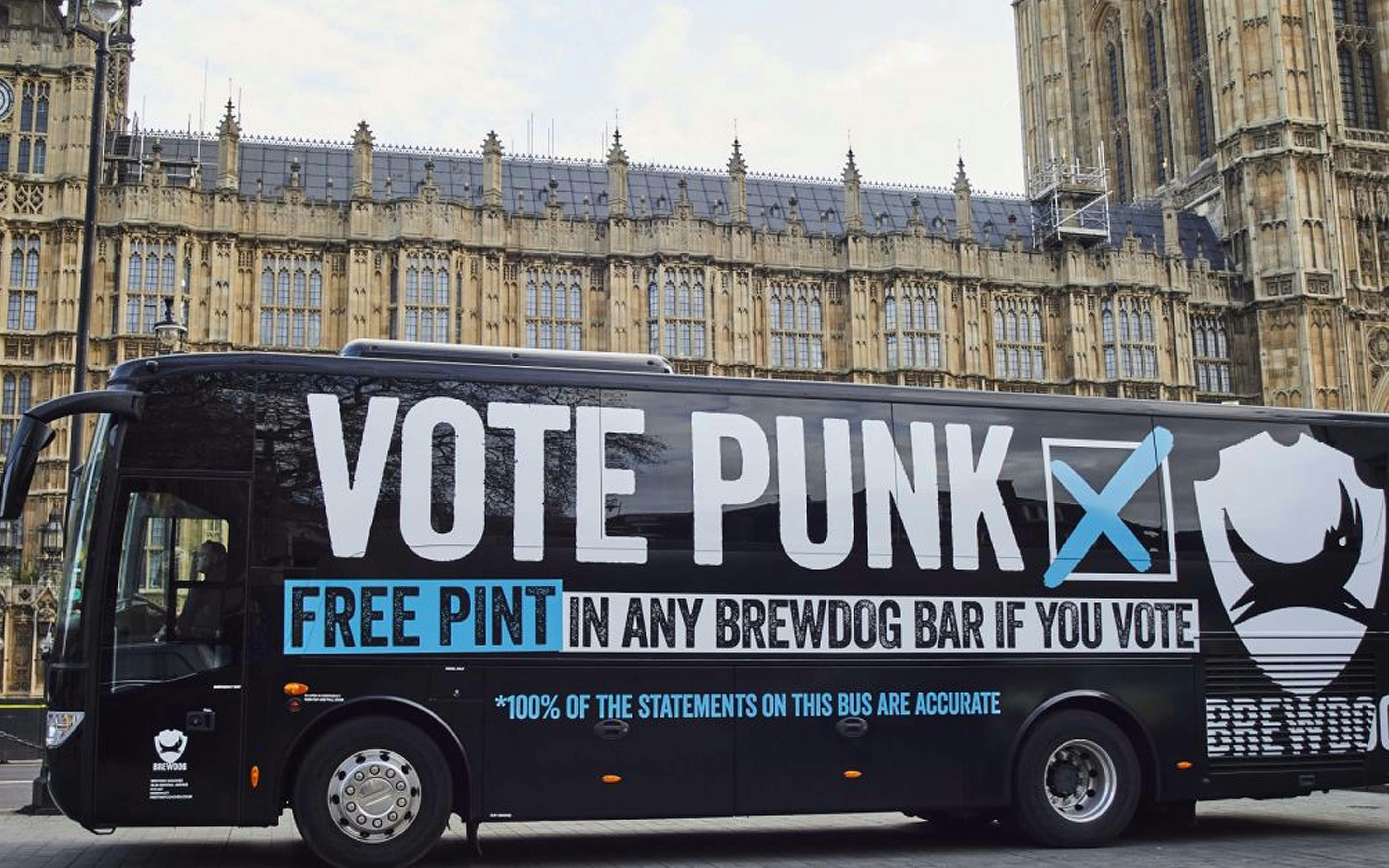 Bewdog - Vote Punk Free Pint promotion