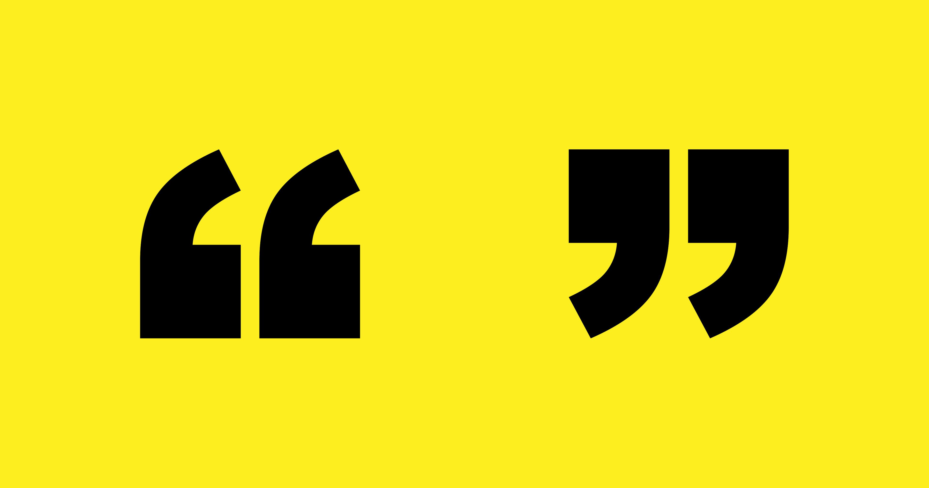 A stylised image of quotation marks