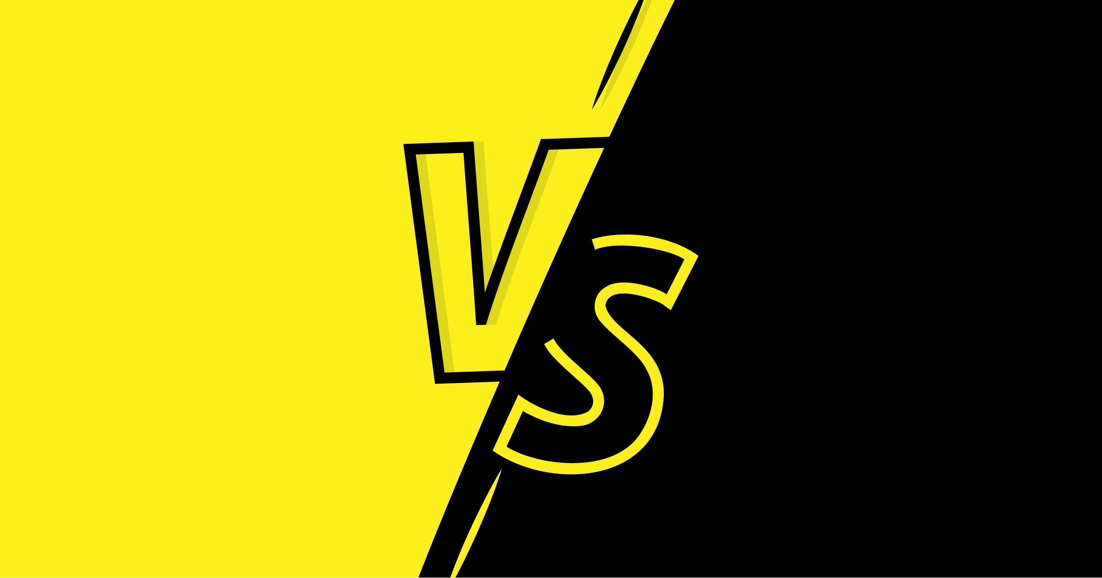 A stylised VS image in black and yellow