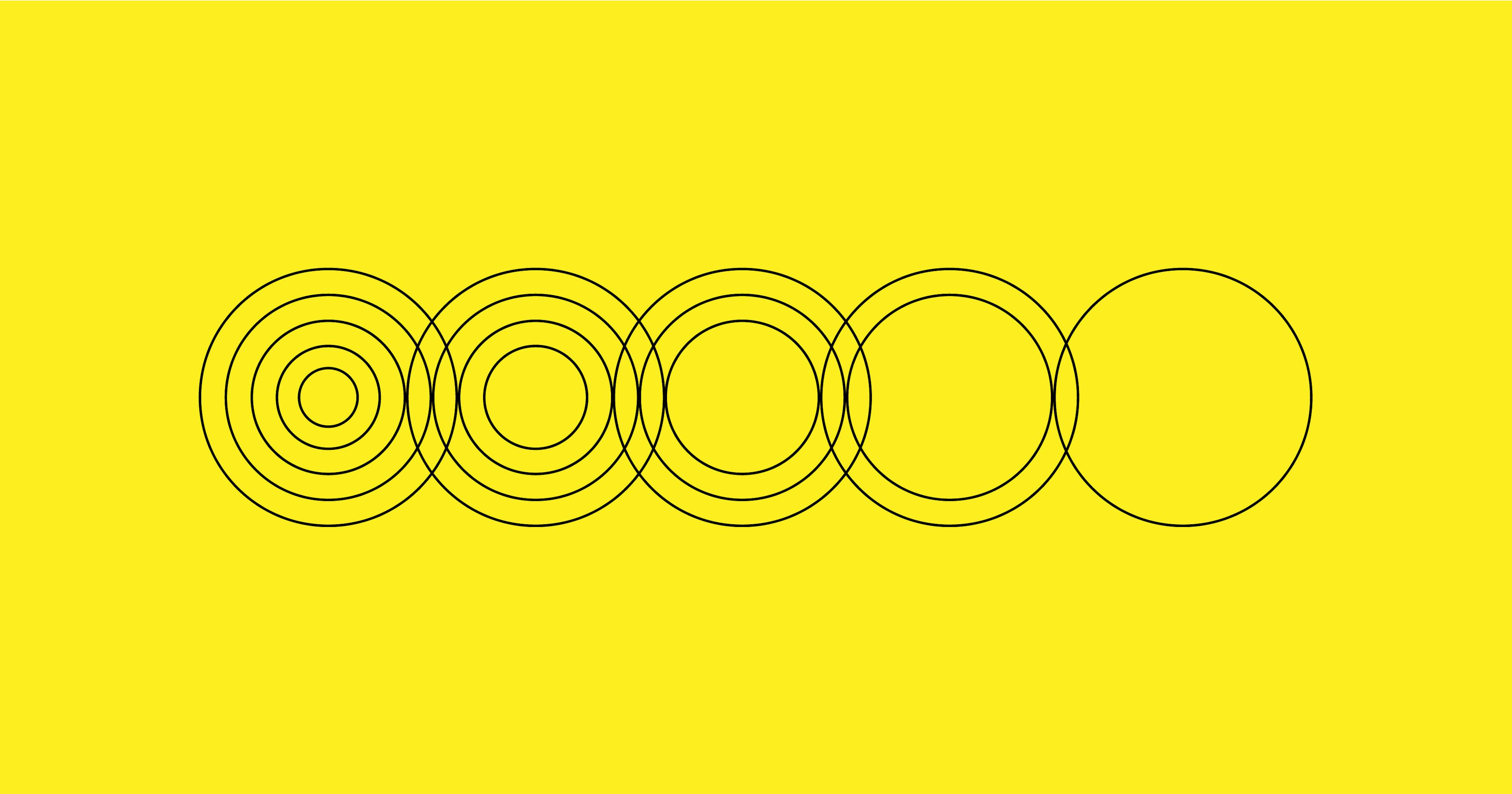 A stylised image of more and less complex circles