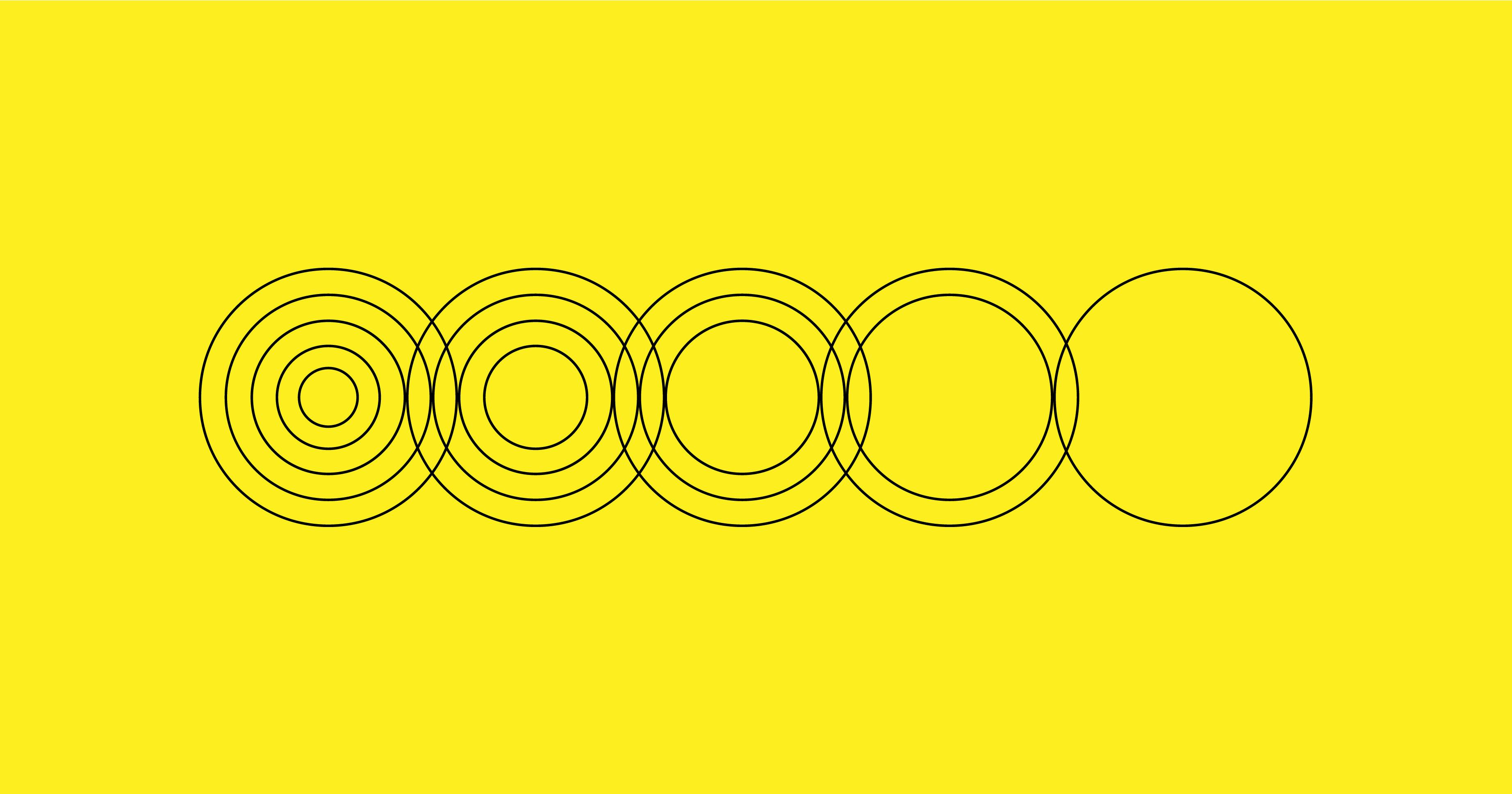 A stylised image of more and less complex circles