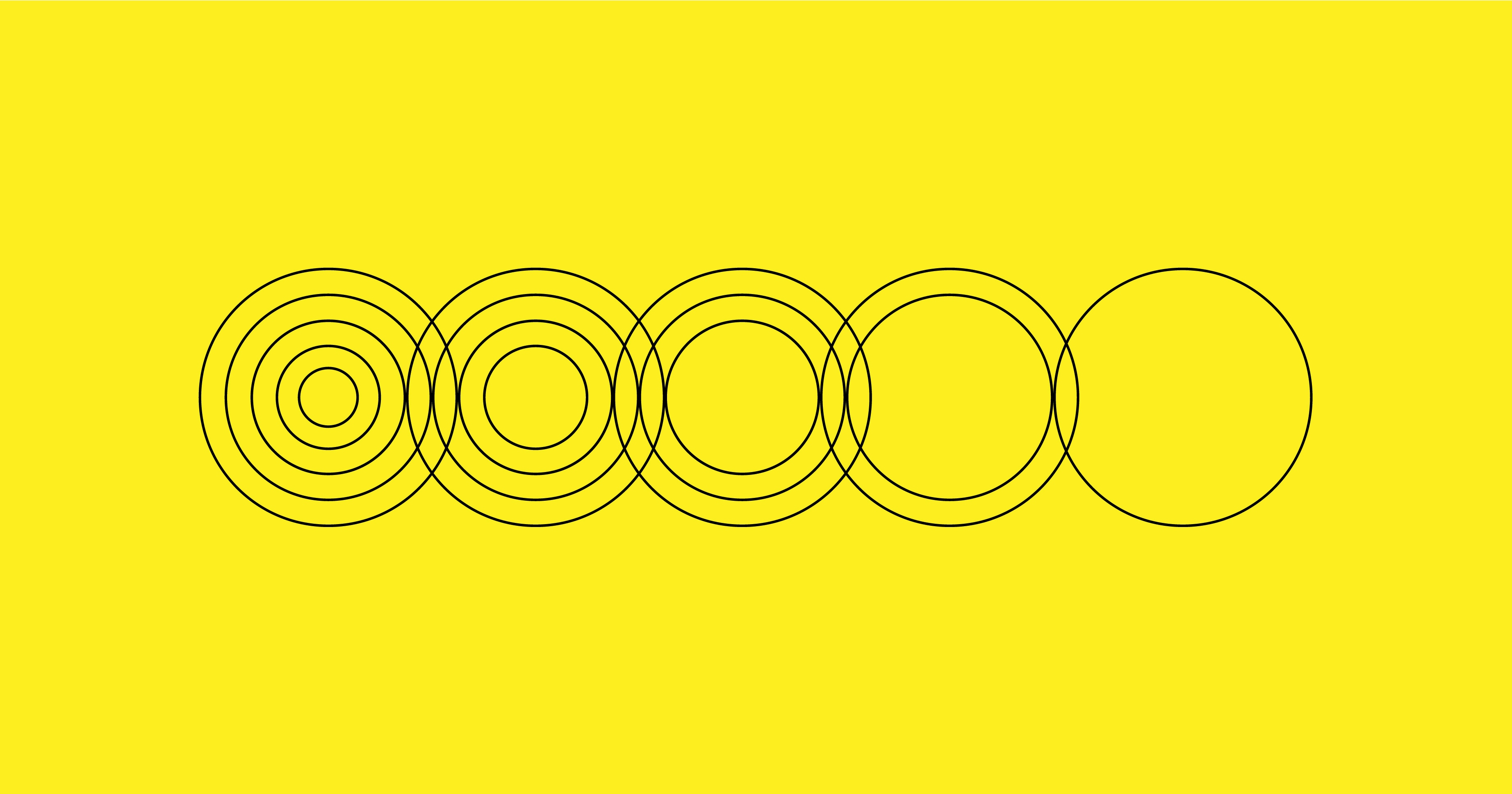 A stylised image of more and less complex circles