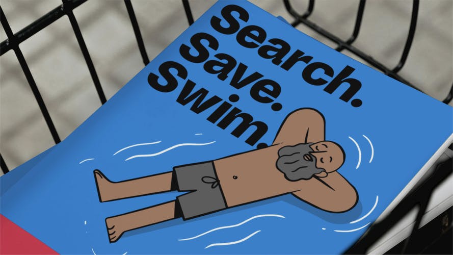 Search. Save. Swim. booklet