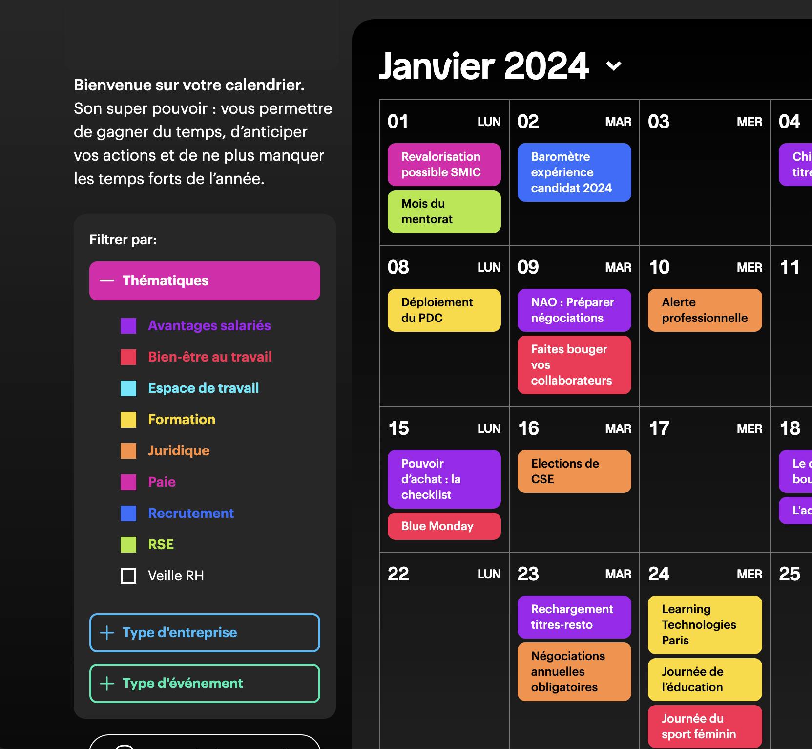 hr calendar 