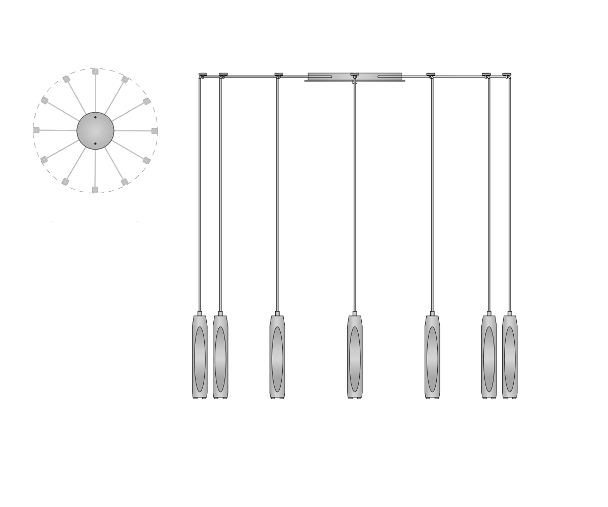 de sousa hughes Jonathan Browning 12 Light Chandelier DIMS