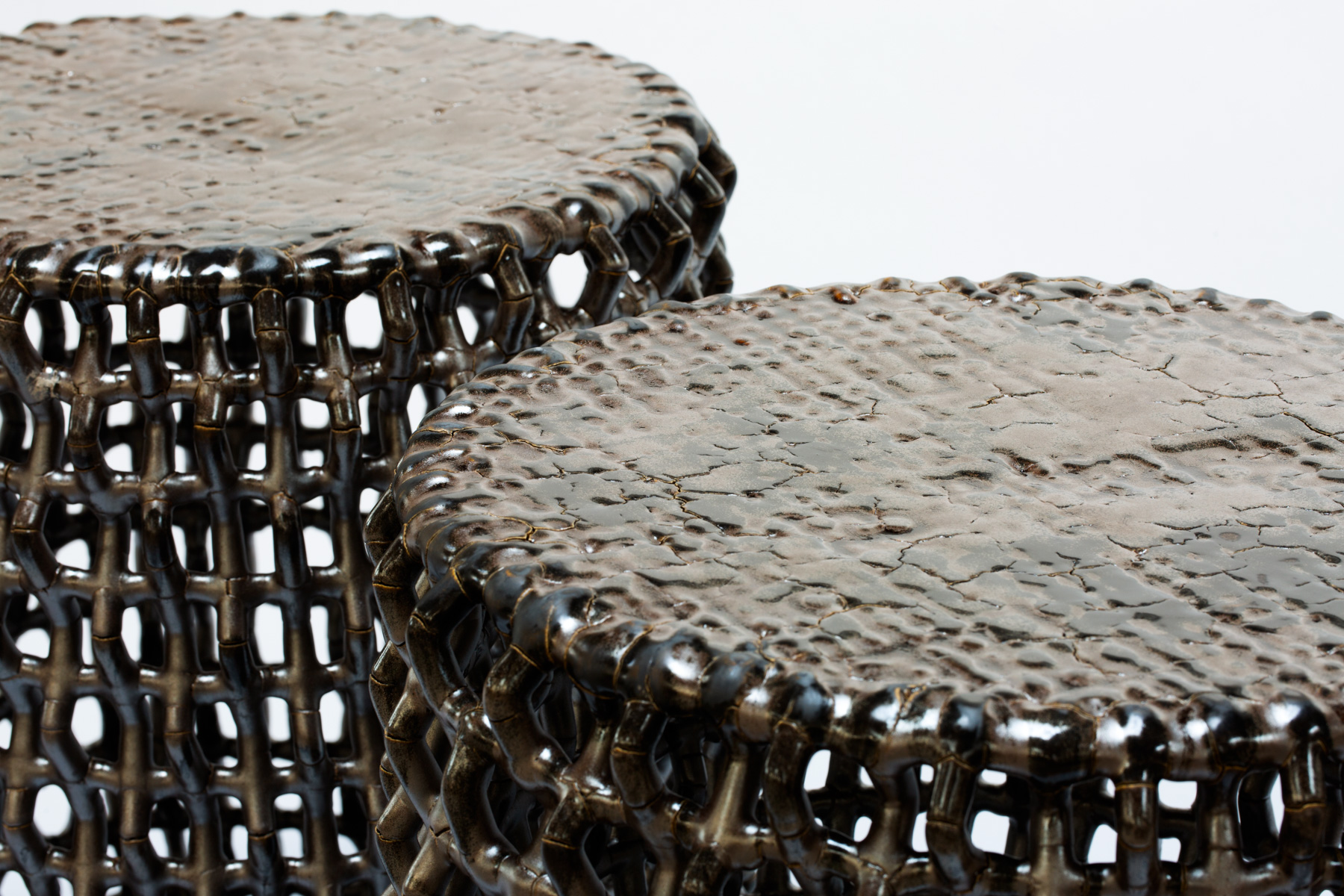 de sousa hughes Scott Daniel Design Ceramic Rhombus Table 17x23 Metallic Copper top detail