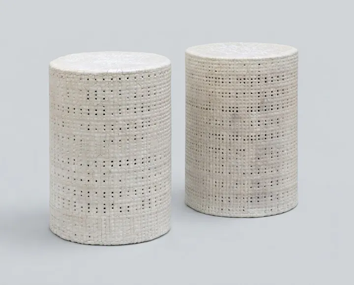 de sousa hughes Scott Daniel Design Ceramic Drum Table 17x23 Sand thumbnail