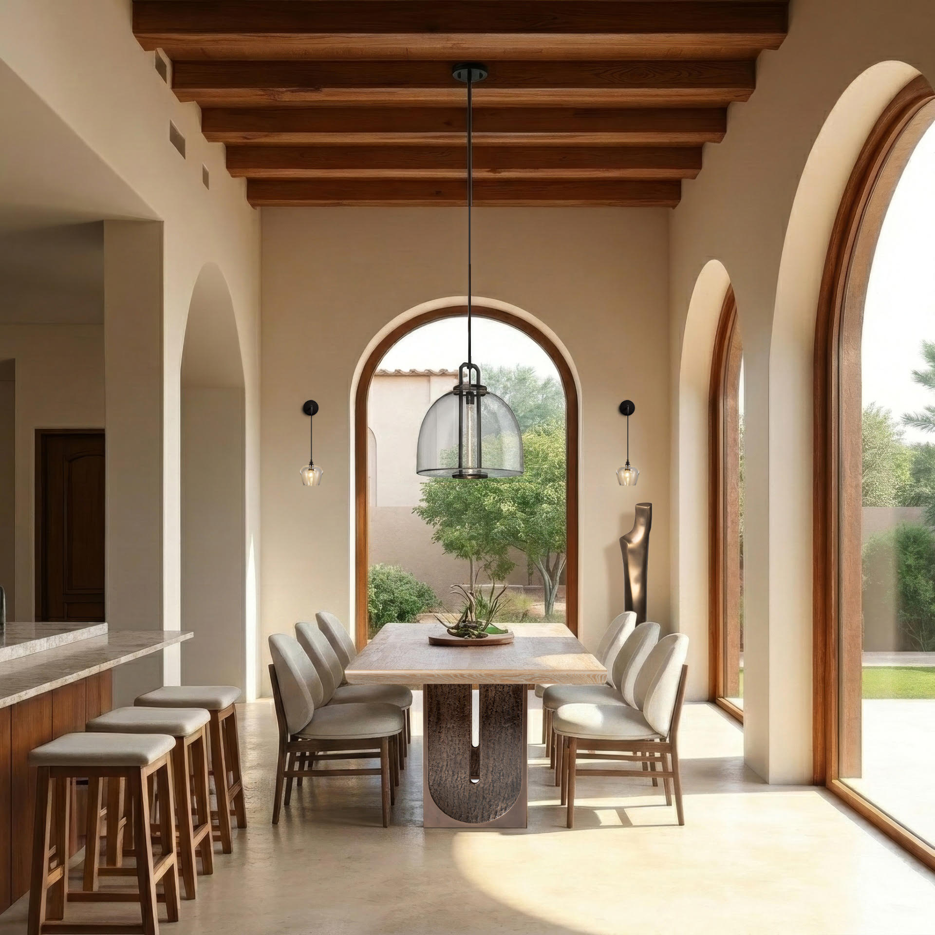 de sousa hughes troscan cloister dining table bronze base install image 1