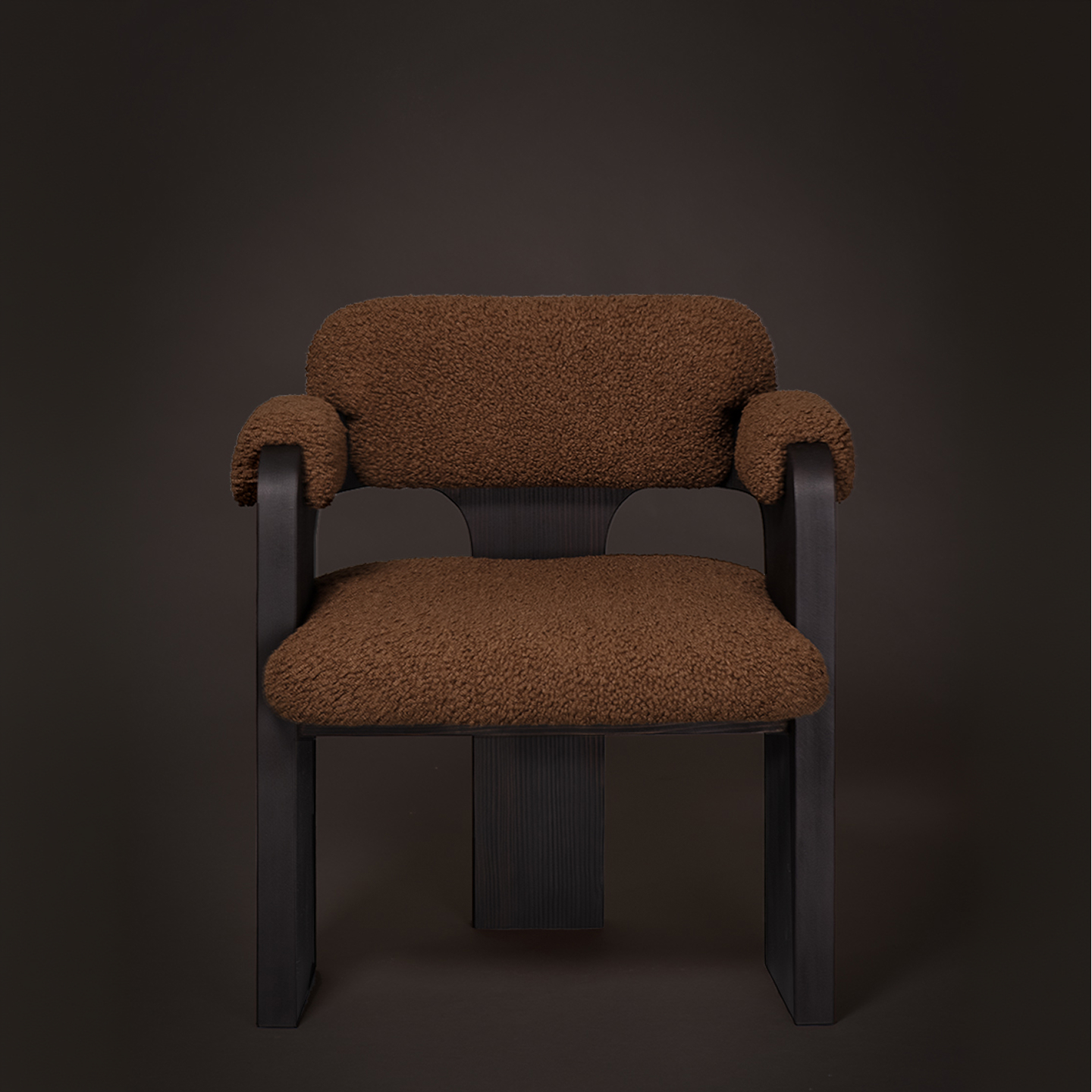 de sousa hughes john pomp unearthed Charred Fir Burnt Umber Armrest Dining Chair thumbnail