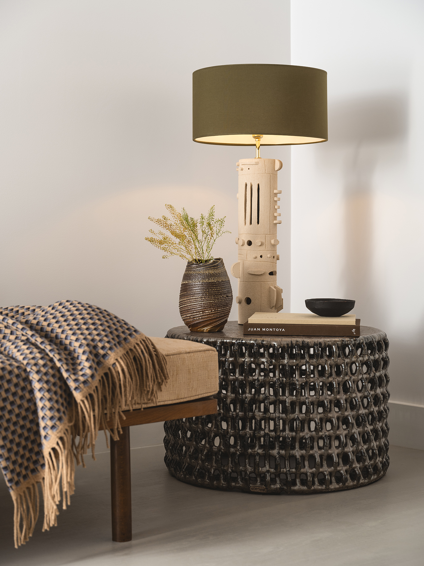 UJ de sousa hughes Scott Daniel Design Ceramic Rhombus Table 25x16 Metallic Copper interior image
