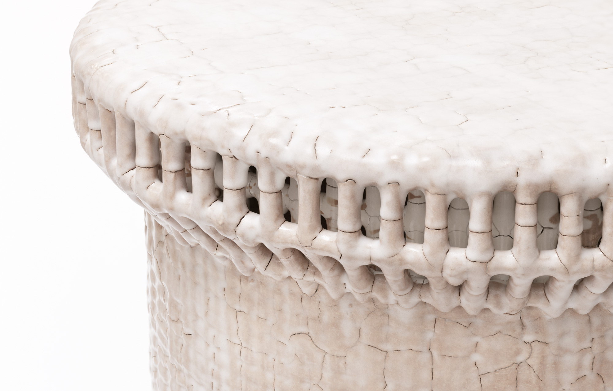 de sousa hughes Scott Daniel Design Ceramic Mushroom Table 21x23 corner detail