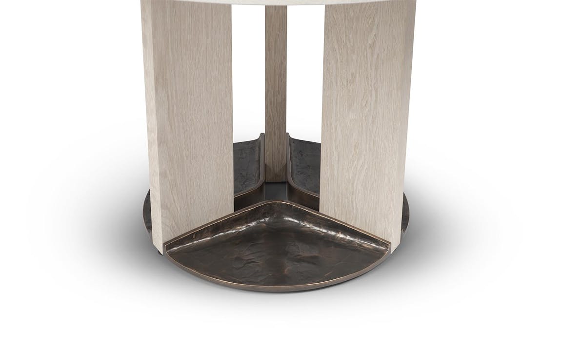 de sousa hughes troscan axel dining table base angle 3