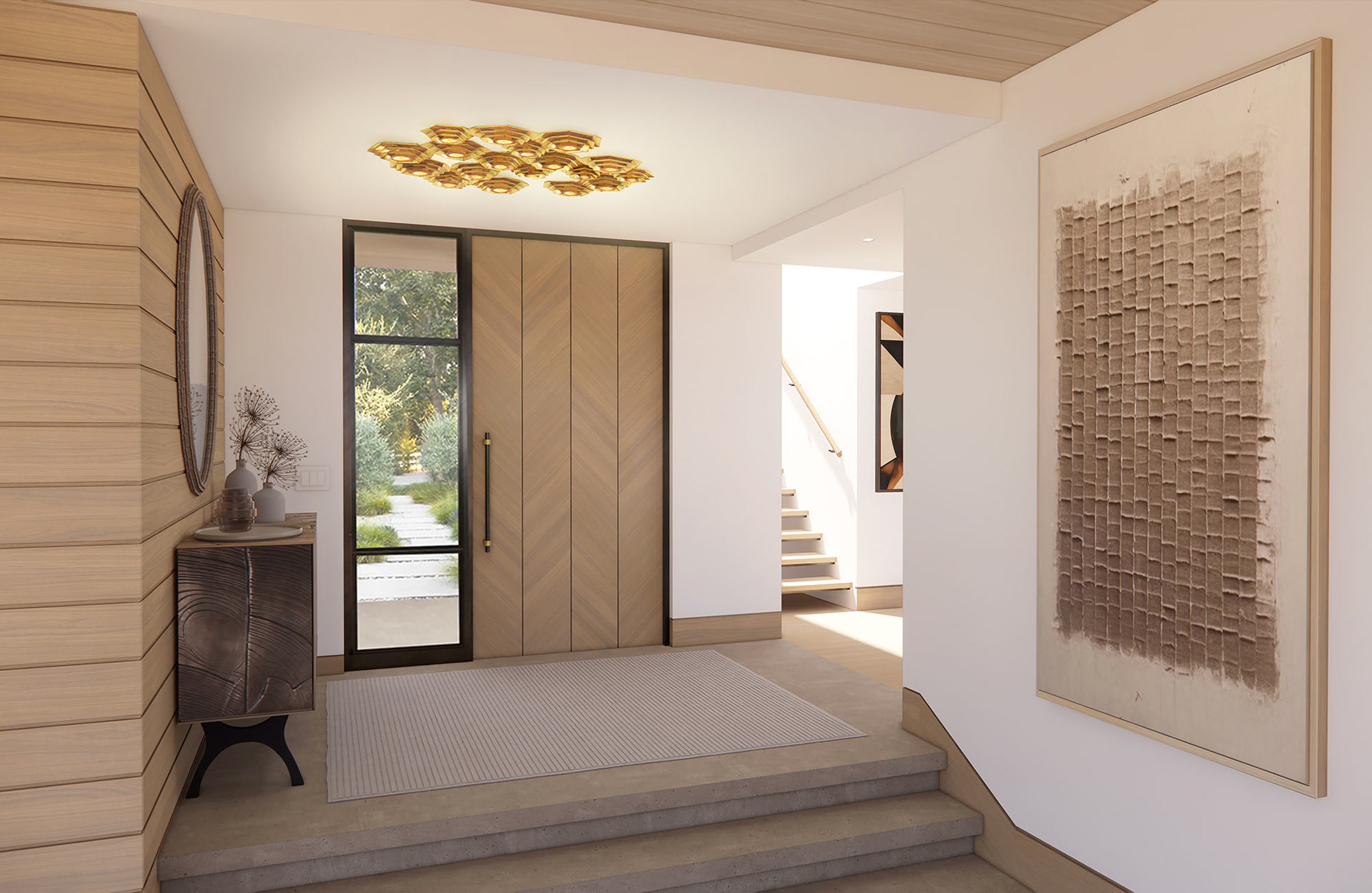 de sousa hughes Tuell Reynolds Hive Linear Sconce install 2