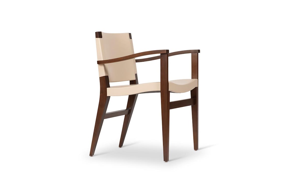 de sousa hughes troscan bella arm chair walnut bone side angle