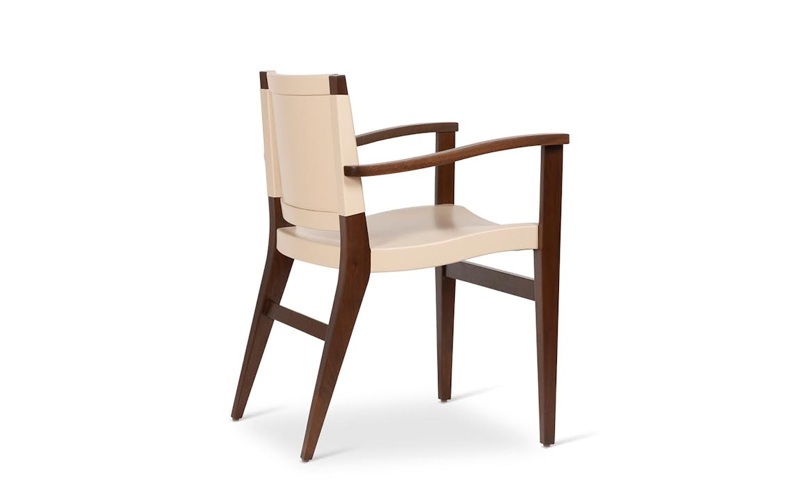 de sousa hughes troscan bella arm chair walnut bone back side angle