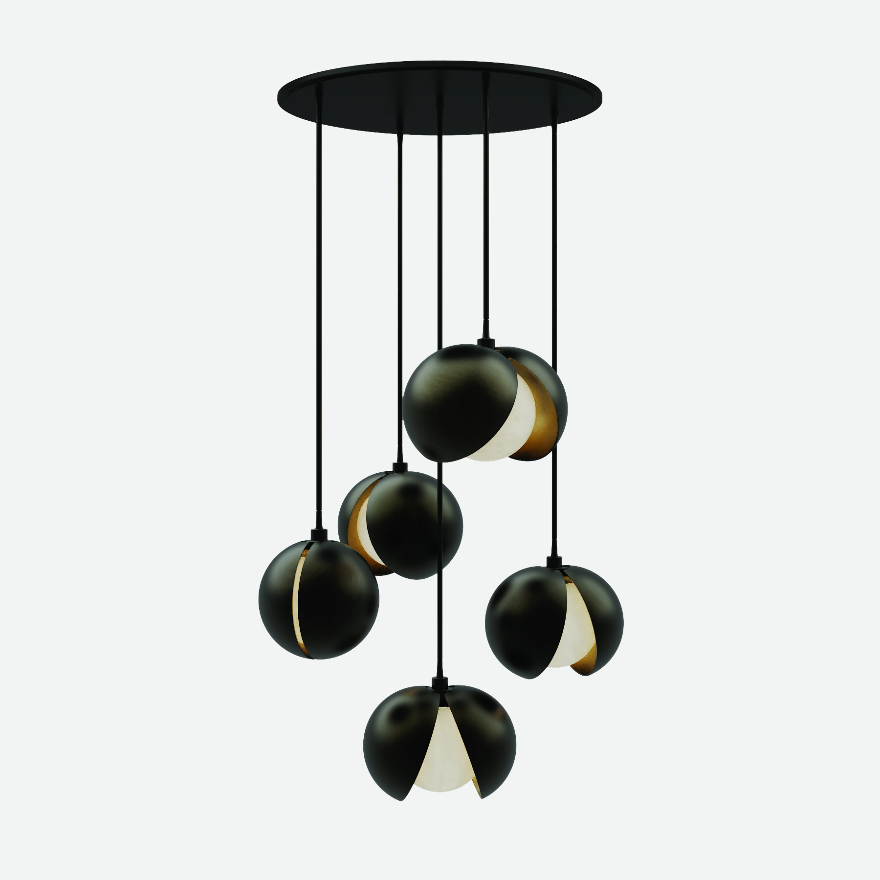 de sousa hughes tholos chandelier statuary bronze natural bronze 5pc light background