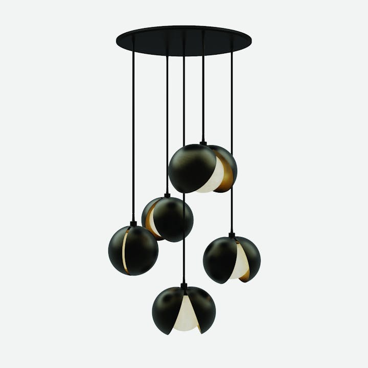 de sousa hughes tholos chandelier statuary bronze natural bronze 5pc light background