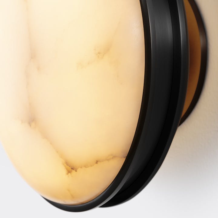 de sousa hughes aither monos button sconce aged nickle side angle detail