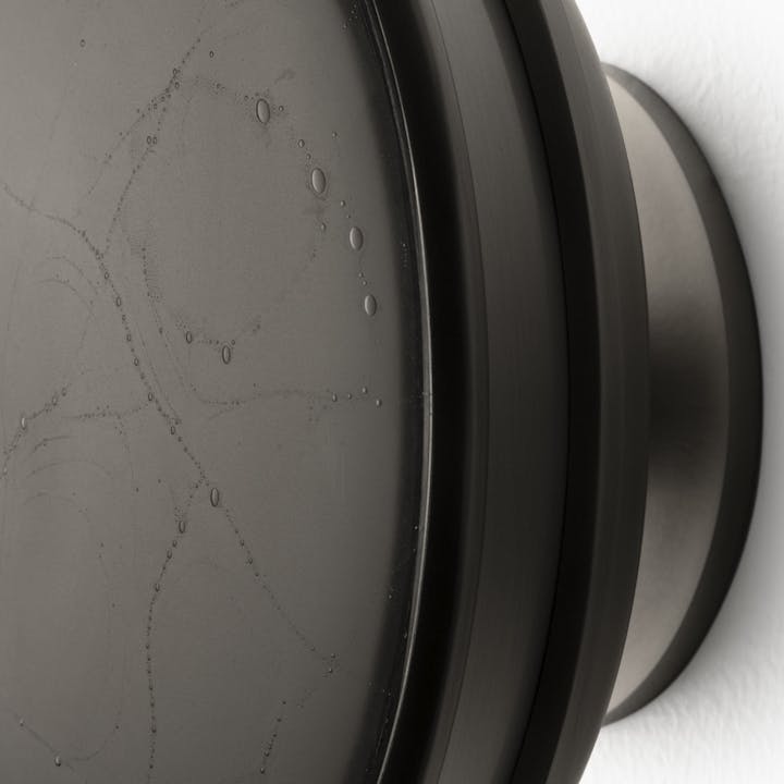 de sousa hughes aither monos button sconce aged nickle side angle detail light off