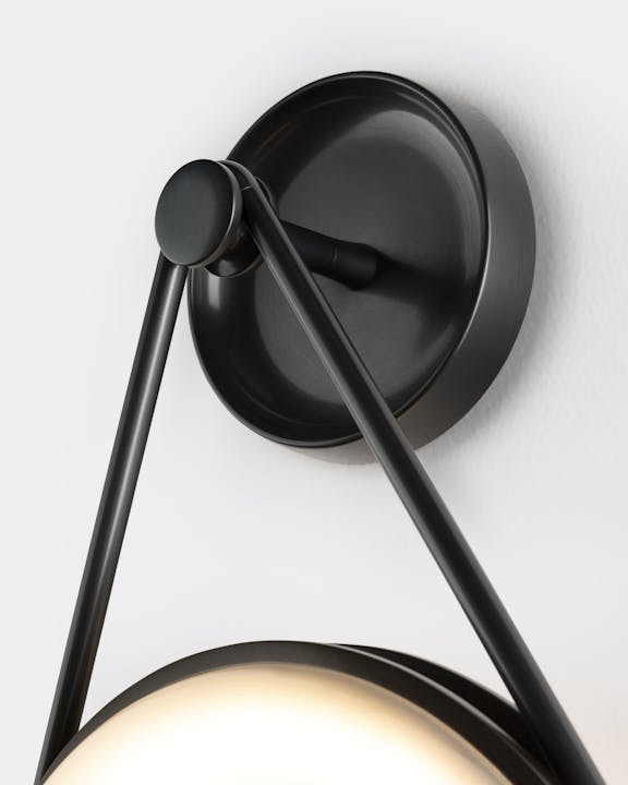 de sousa hughes monos hanging sconce dark nickel alabaster stone metal detail