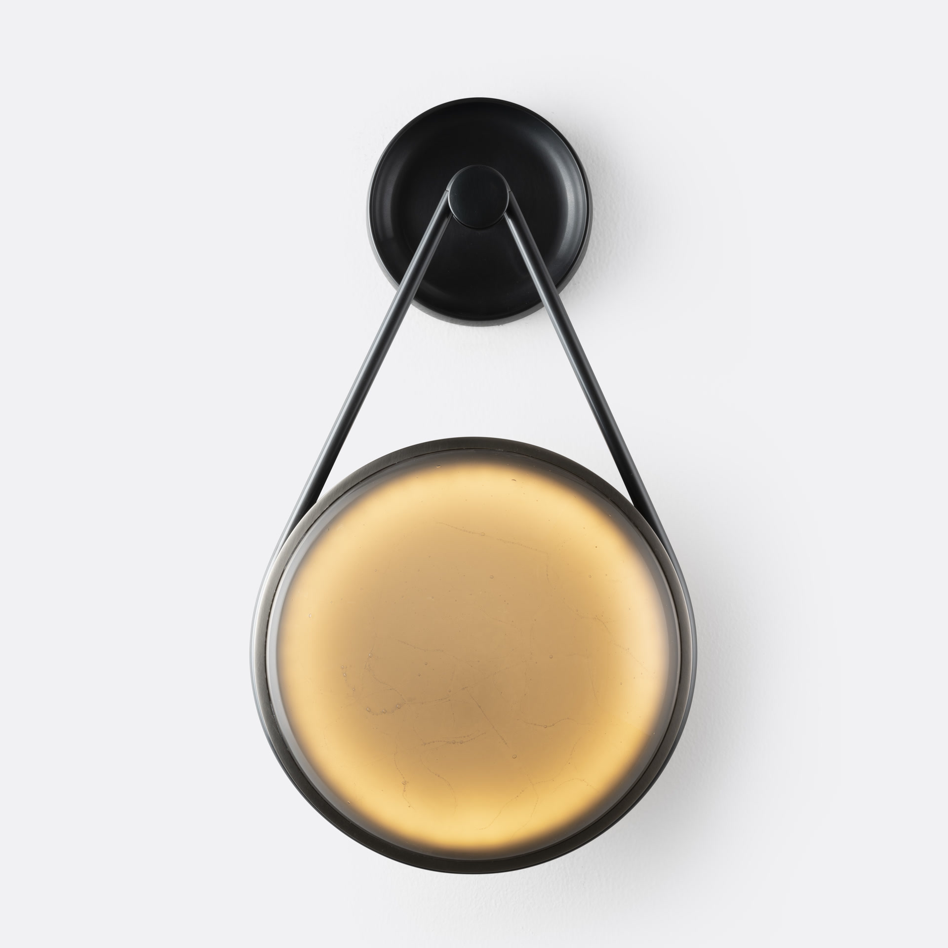 de sousa hughes monos hanging sconce dark nickel grey polished lens lit