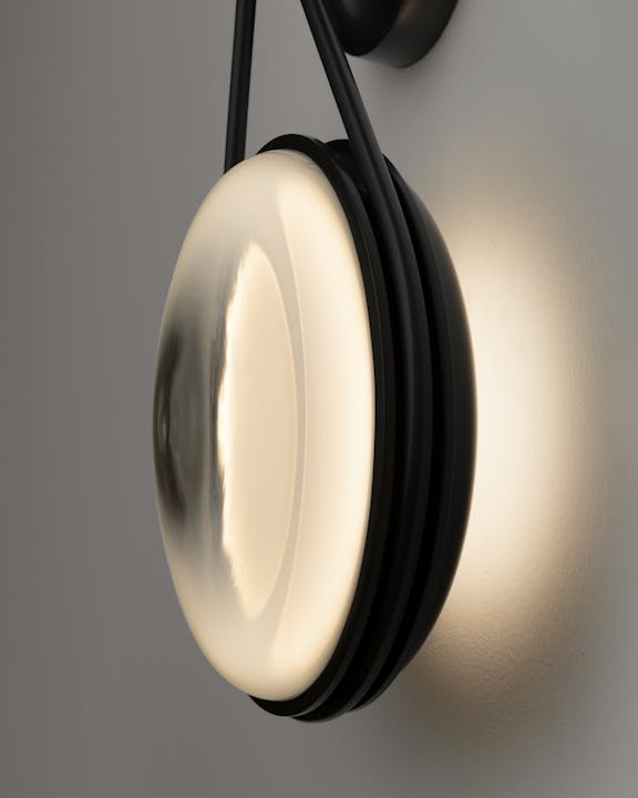 de sousa hughes monos hanging sconce dark nickel alabaster stone smoke lense detail