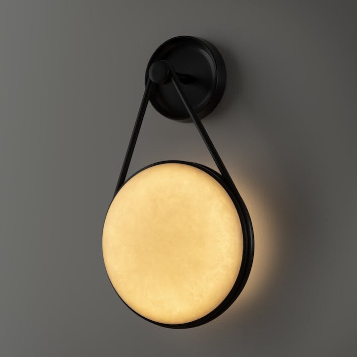 de sousa hughes monos hanging sconce dark nickel alabaster stone angle lit